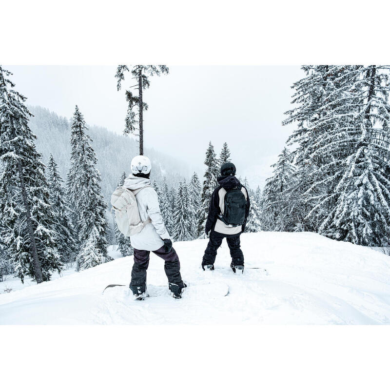 Veste de snowboard résistante et imperméable homme, SNB 900 UP beige et noir