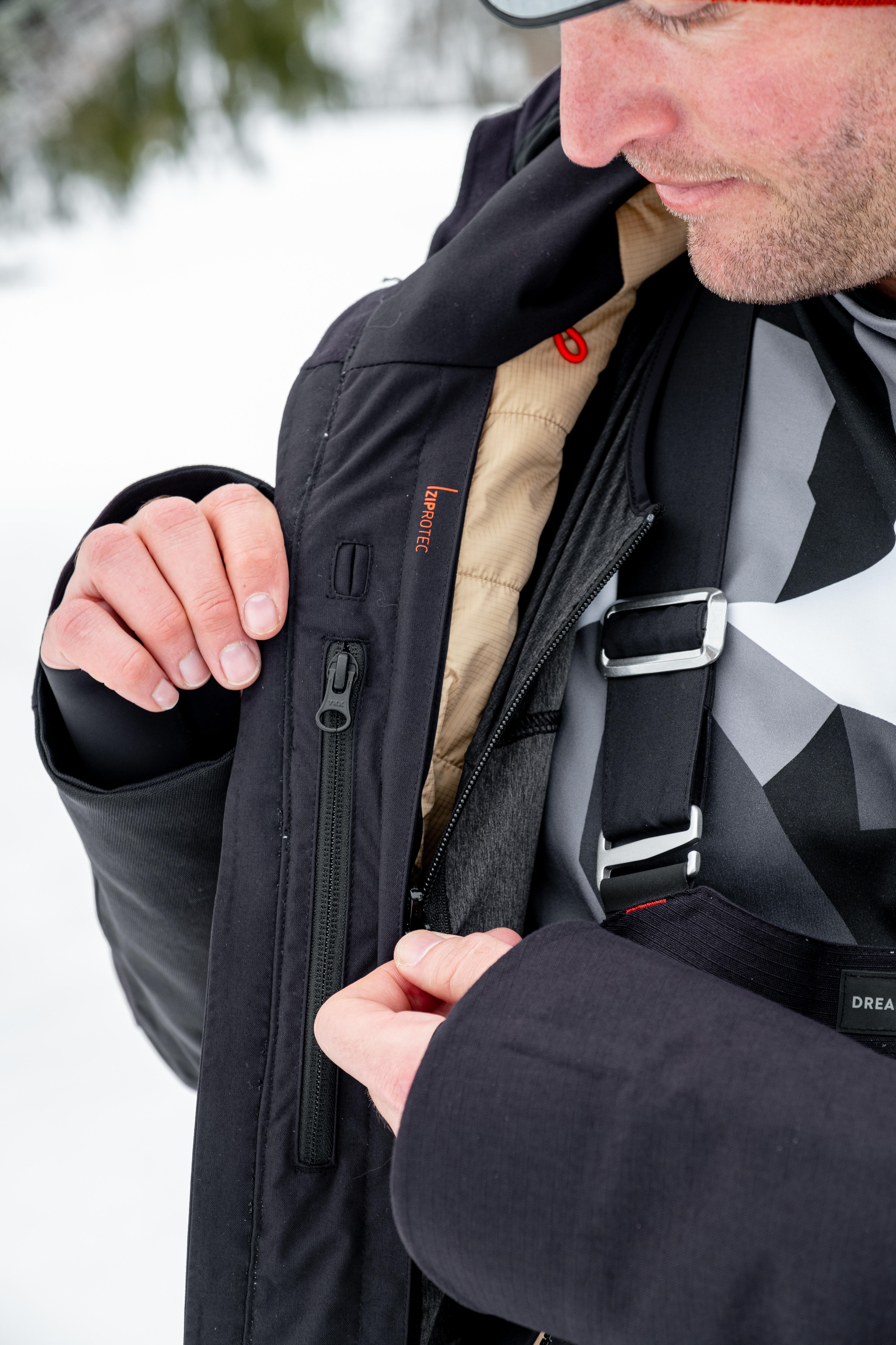 Men's Snowboard Jacket - 900 Beige - DREAMSCAPE