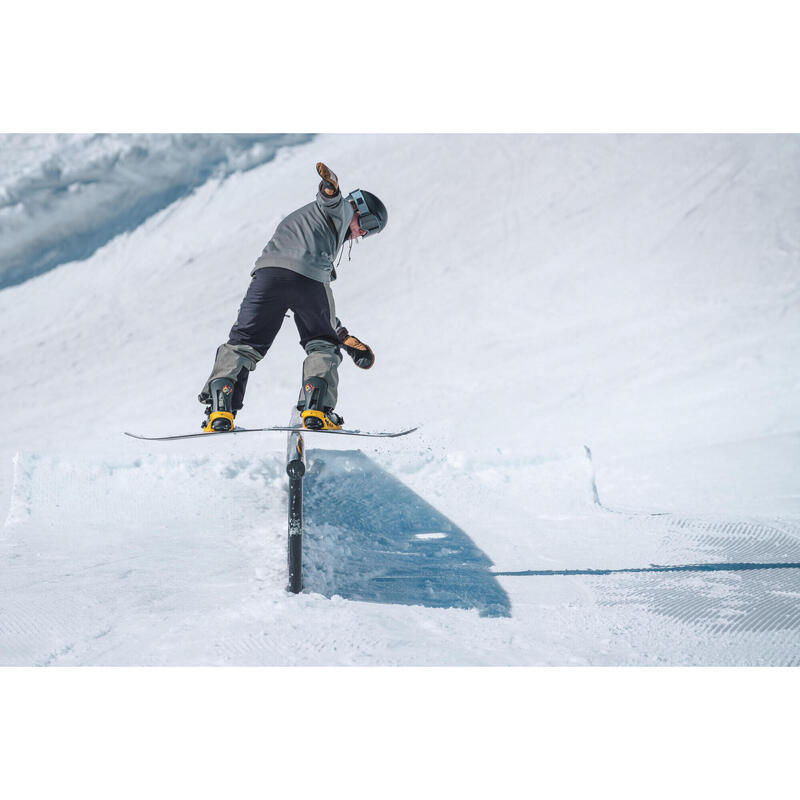 Sweat à capuche 1/2 zip ski et snowboard homme, 100 kaki/noir