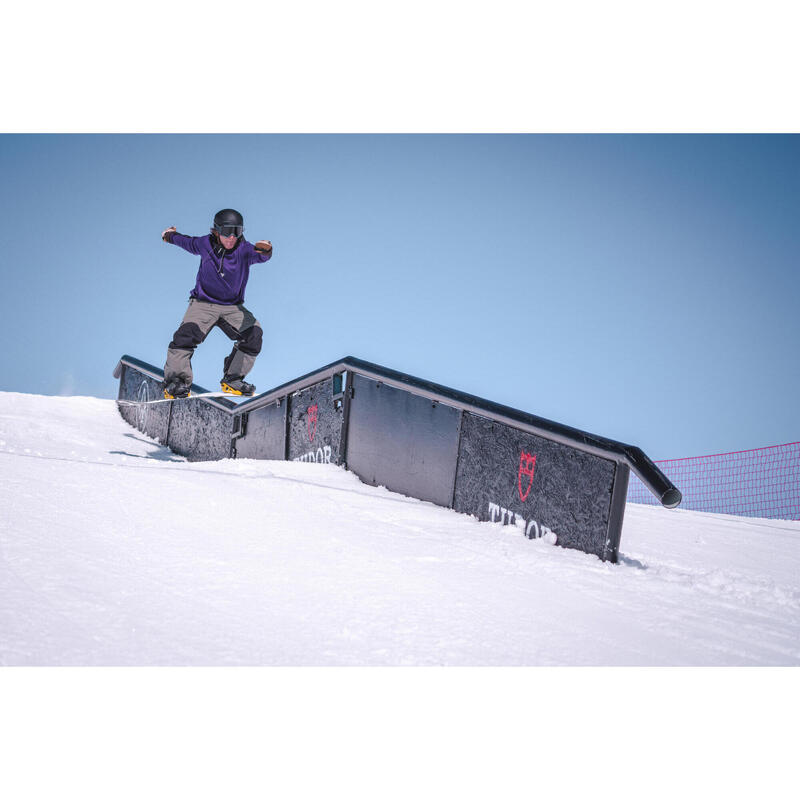 Sweat à capuche 1/2 zip ski et snowboard homme, 100 violet/noir