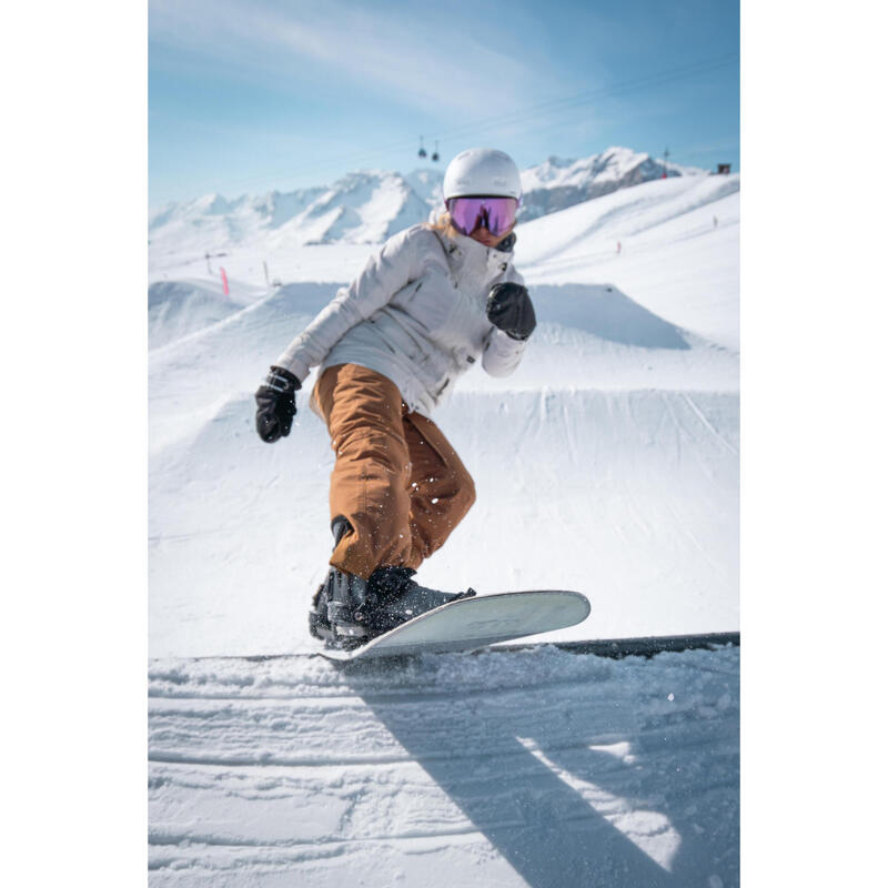 Geacă călduroasă și rezistentă Schi și snowboard SNB 500 Bej Damă