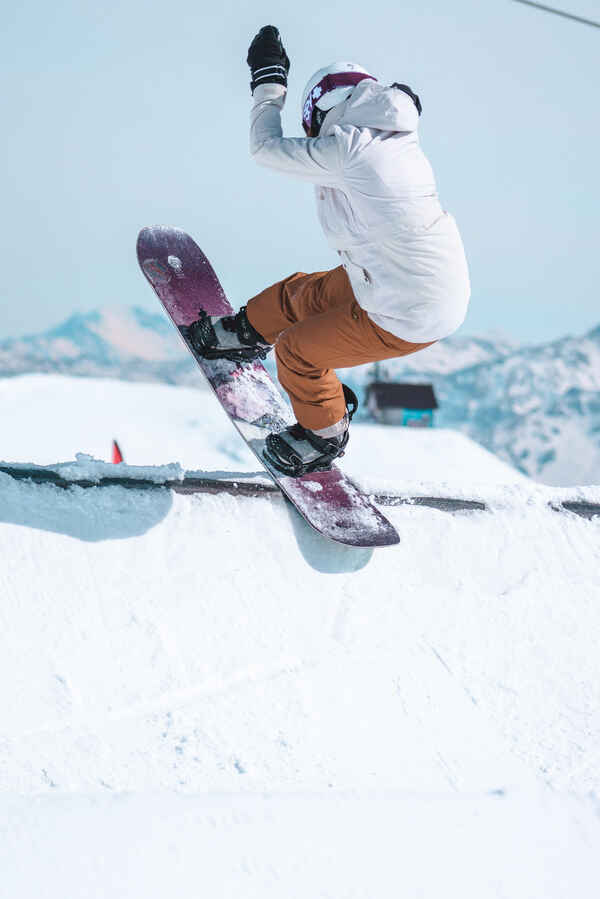 A person snowboarding