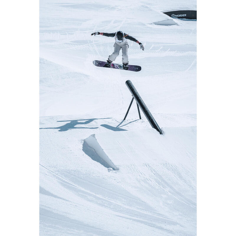 Waterdichte snowboardbroek met bretels voor dames SNB BIB 900 beige