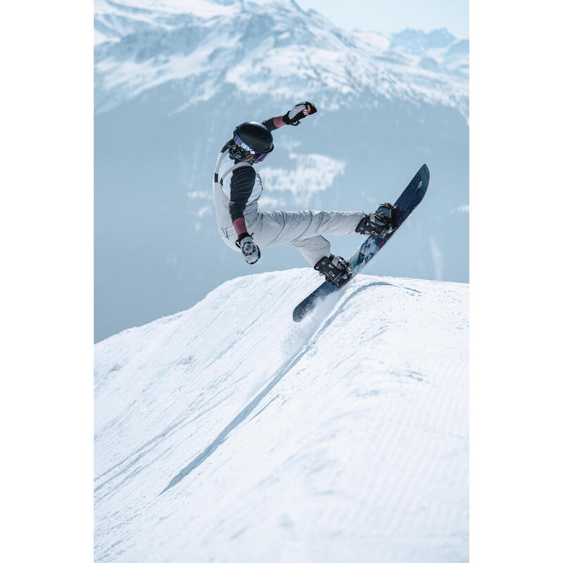 Salopette de snowboard imperméable femme, SNB BIB 900 beige