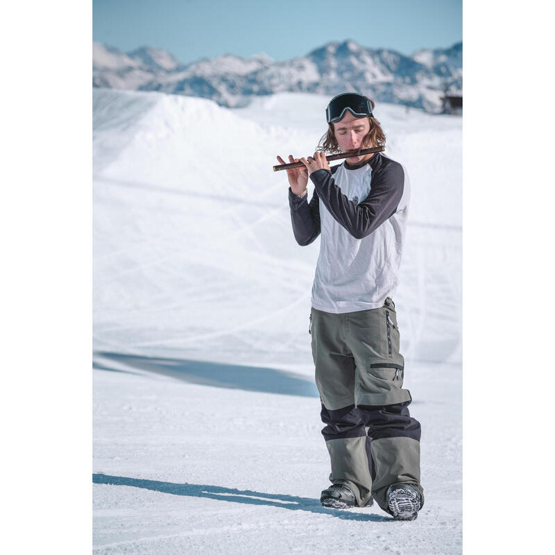 Pantalon Impermeabil Snowboard SNB500 Kaki Bărbați