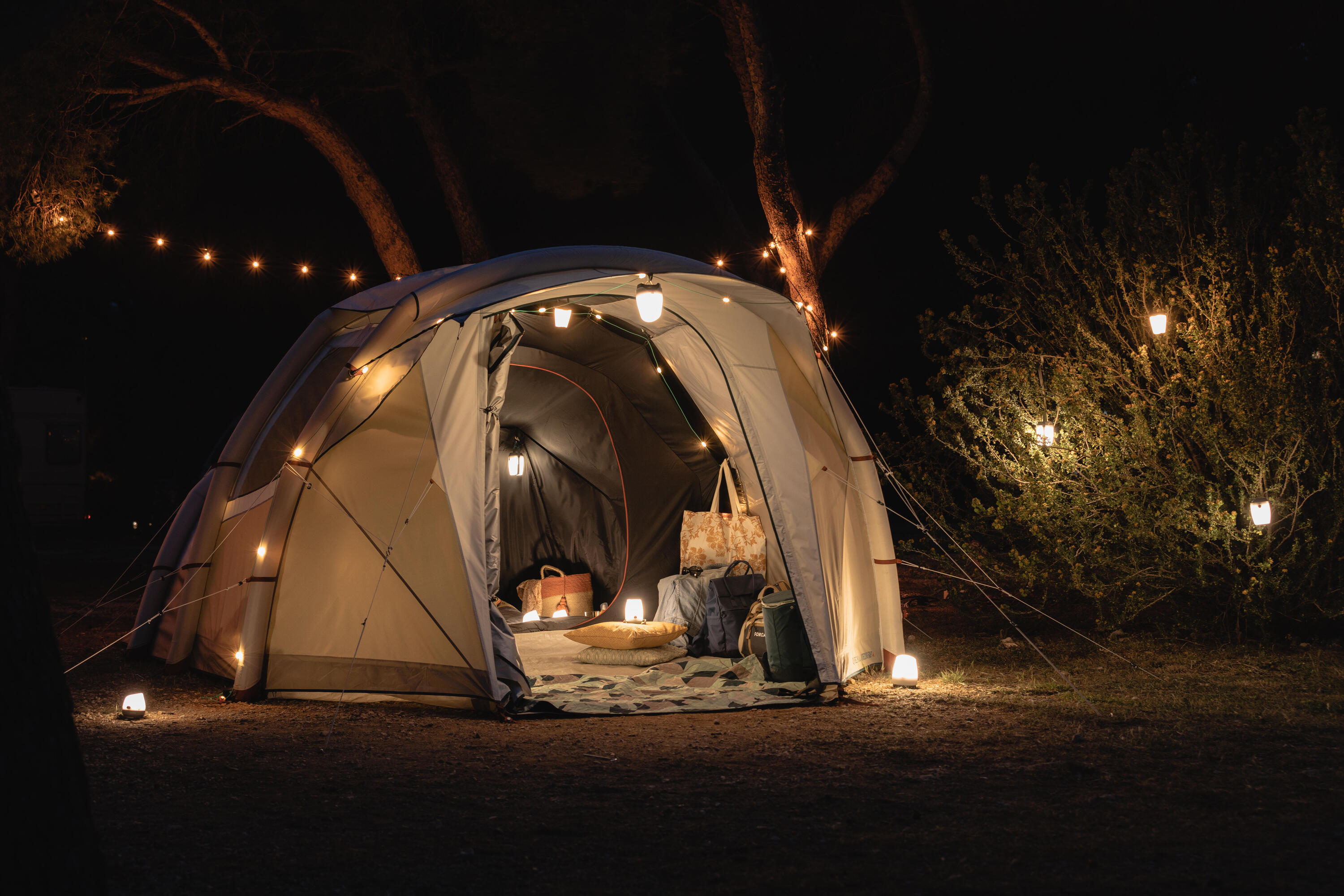 Tente de camping gonflable 4 places, Fresh & Black, Air Seconds 4.1 beige 3/34