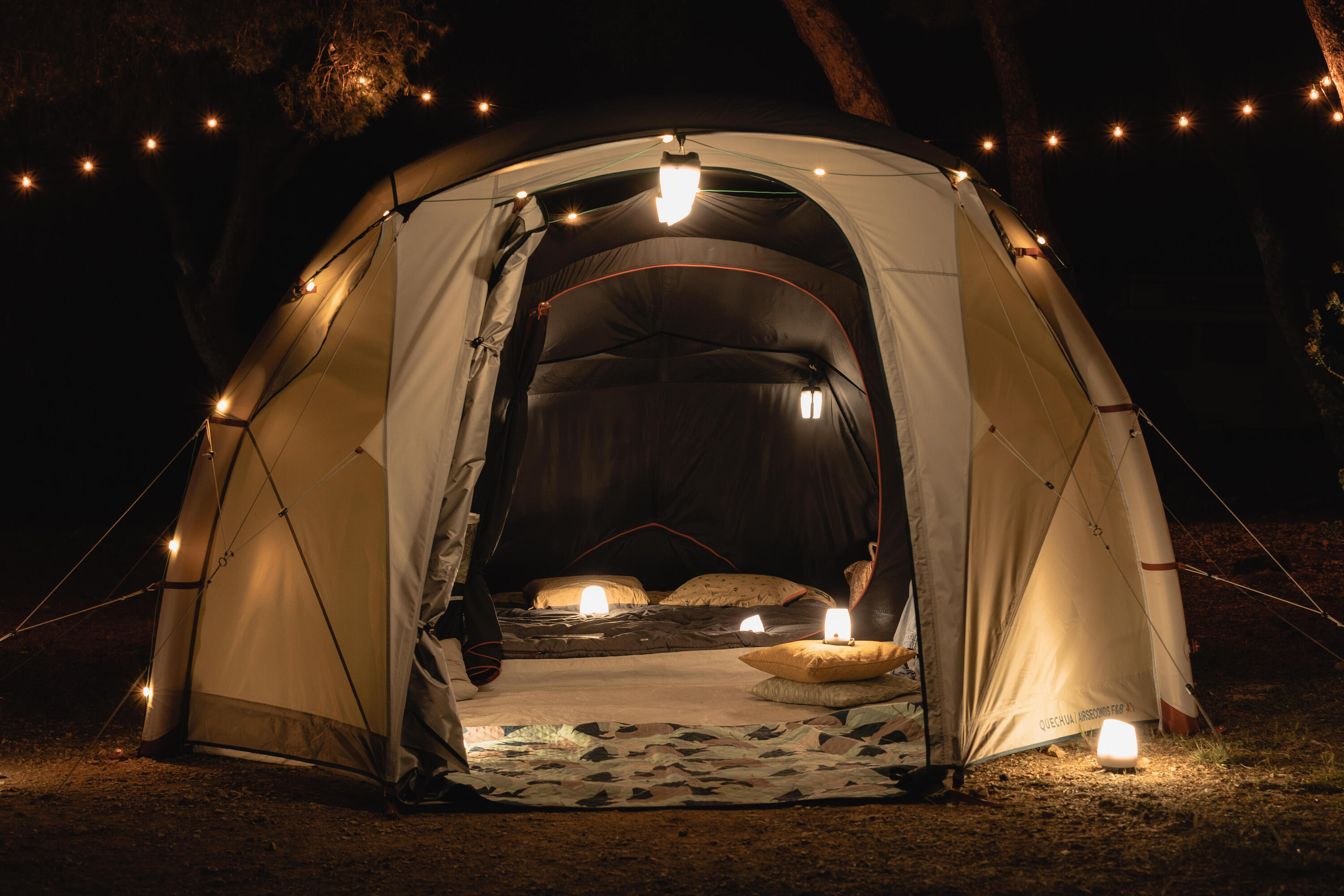 Tienda de campaña familiar 4 personas hinchable Quechua Airseconds 4.1 F&B 7/15