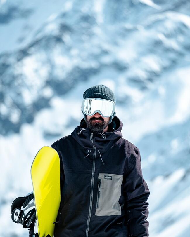 Men's snowboard jacket compatible with ZIPROTEC - SNB 500 - Black