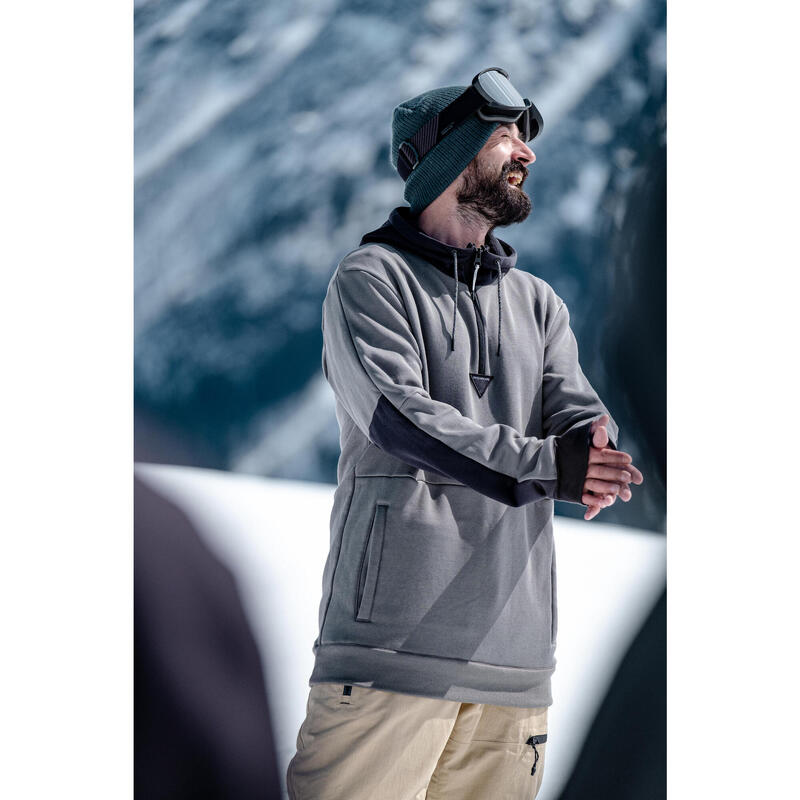 Sweat à capuche homme snowboard - SNB HDY kaki
