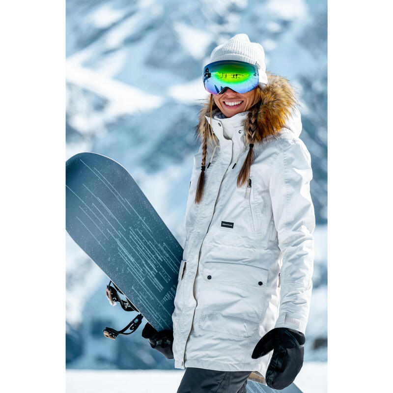 Parka Damen Snowboard ZIPROTEC - SNB 500 beige 