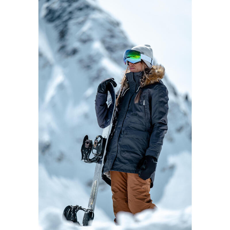 Geacă parka snowboard compatibilă ZIPROTEC SNB 500 Gri Damă