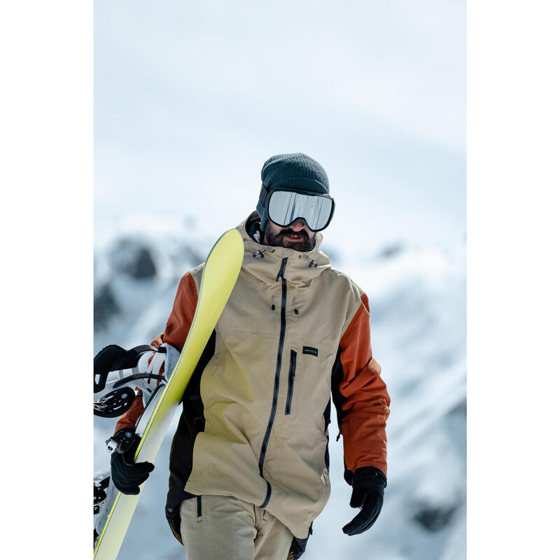 Giacca snowboard uomo SNB 500 tricolore beige