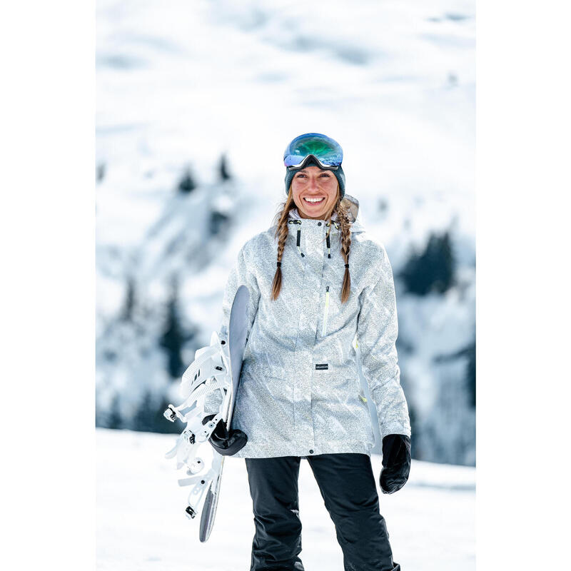 VESTE DE SNOWBOARD FEMME SNB 100 - GRAPH BLANC
