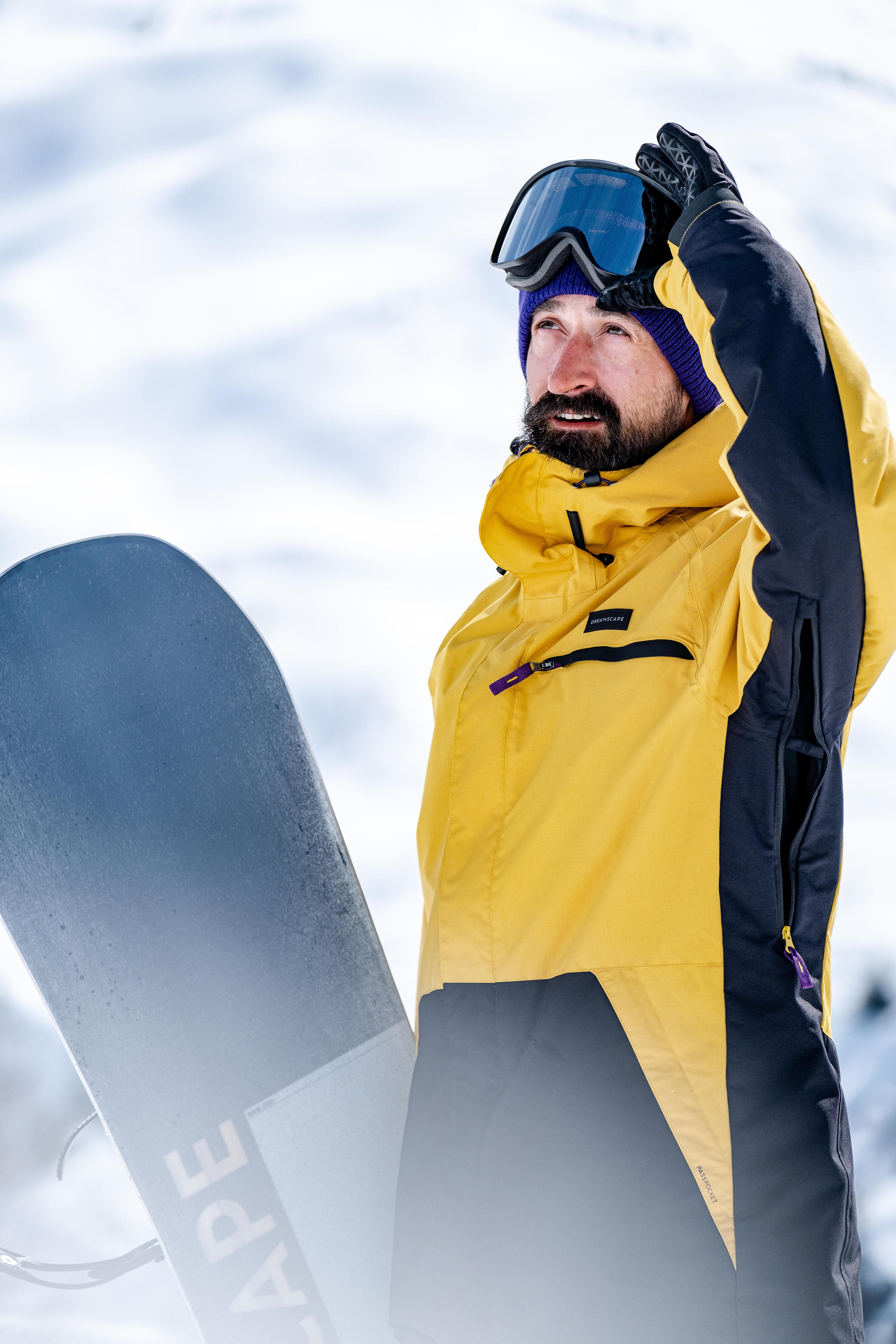 Men's Snowboard Jacket - SNB 100 Yellow 3/13