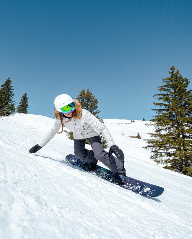 Women's Snowboard Jacket ZIPROTEC Compatible SNB 500 - beige
