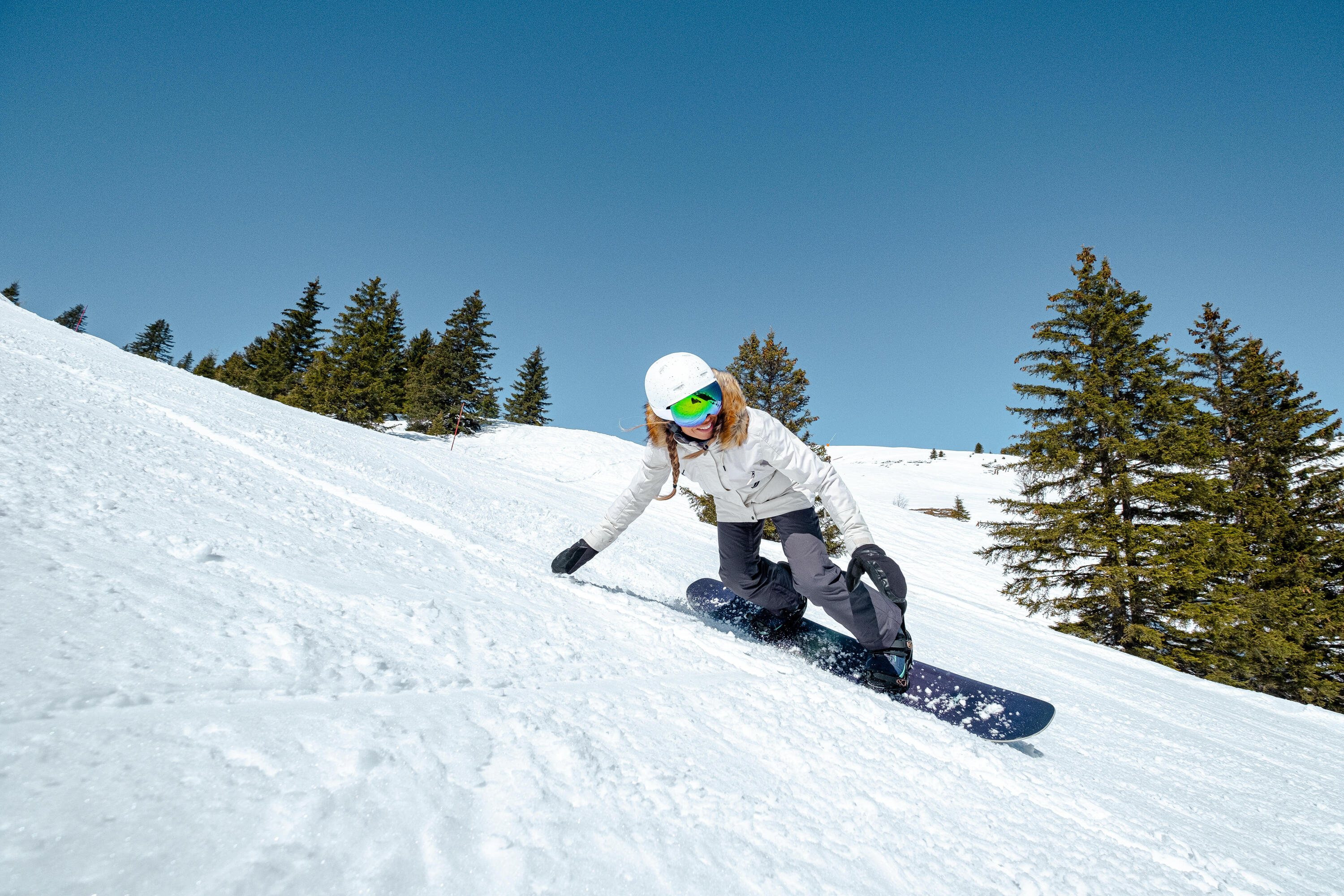 Women’s Snowboard Jacket ZIPROTEC Compatible SNB 500 - beige 3/19