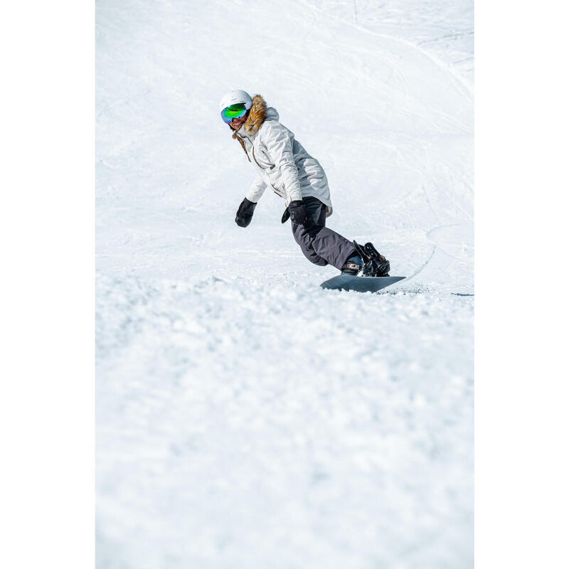 Pantalon snowboard SNB 500 Impermeabil Gri Damă