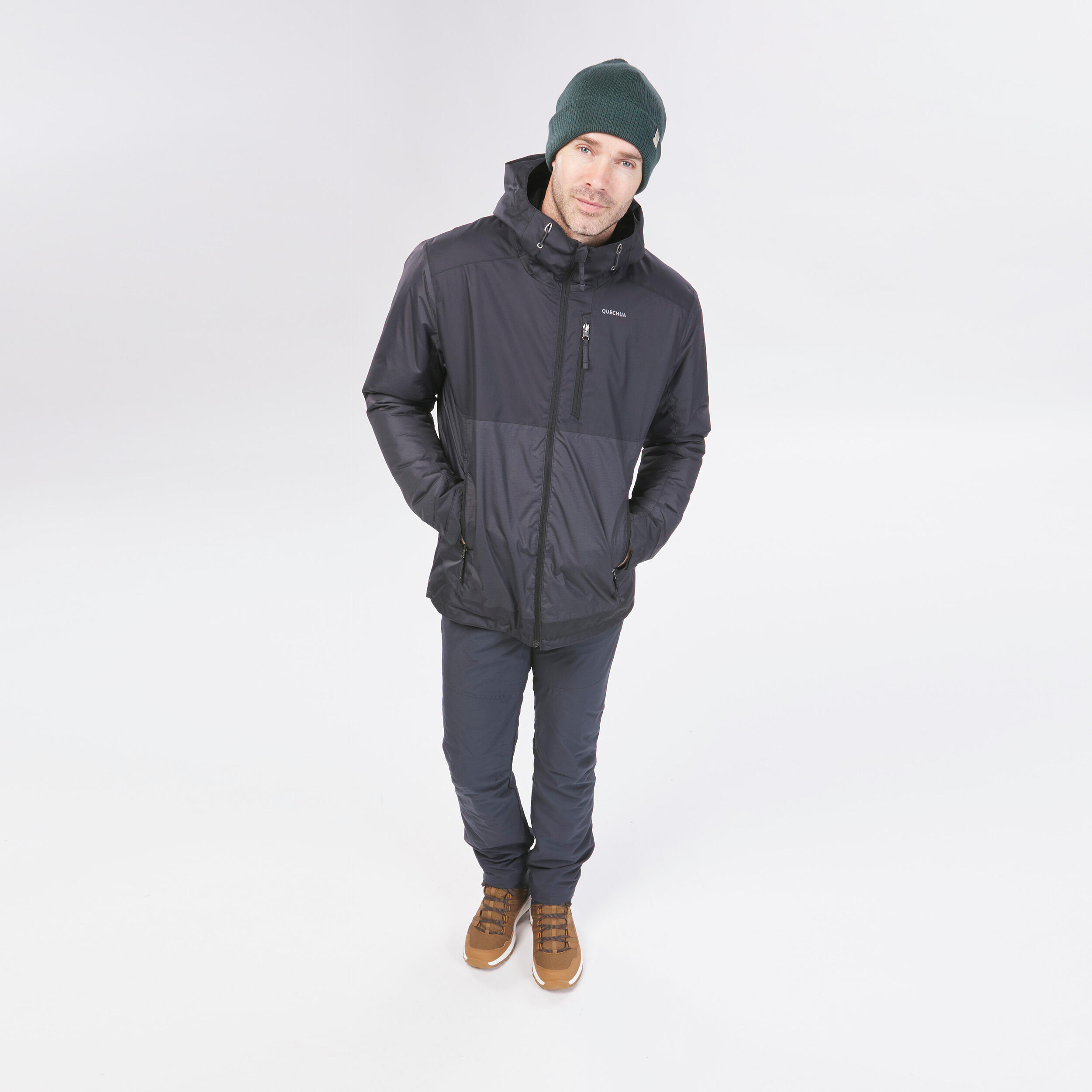 Men’s NH500 Warm Black Winter Hiking Jacket - Image 9