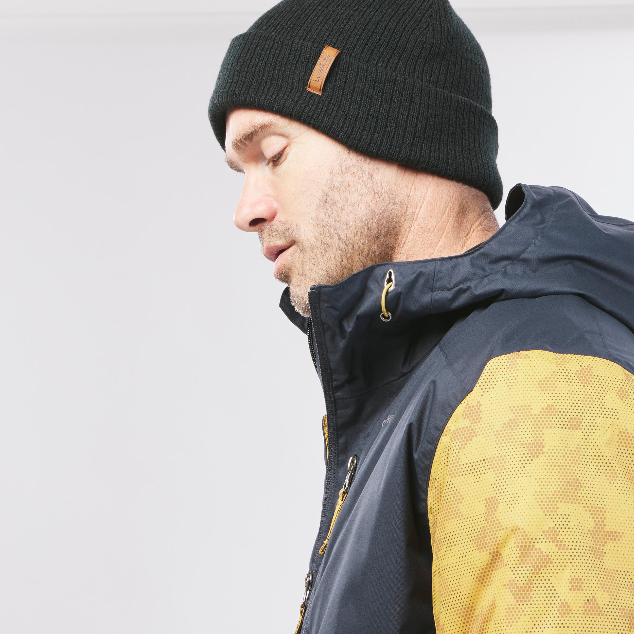 Men Winter Jacket - Waterproof SH500 -10°C Yellow/Grey