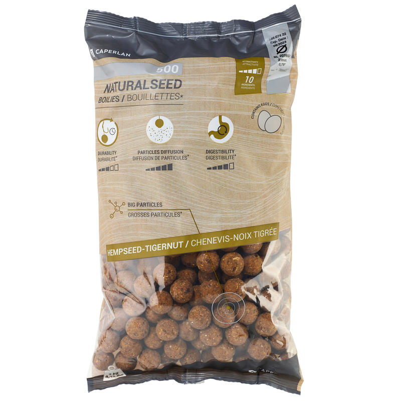 Boilies voor karpervissen Natural Seed hennepzaad tijgernoten 20 mm 2 kg