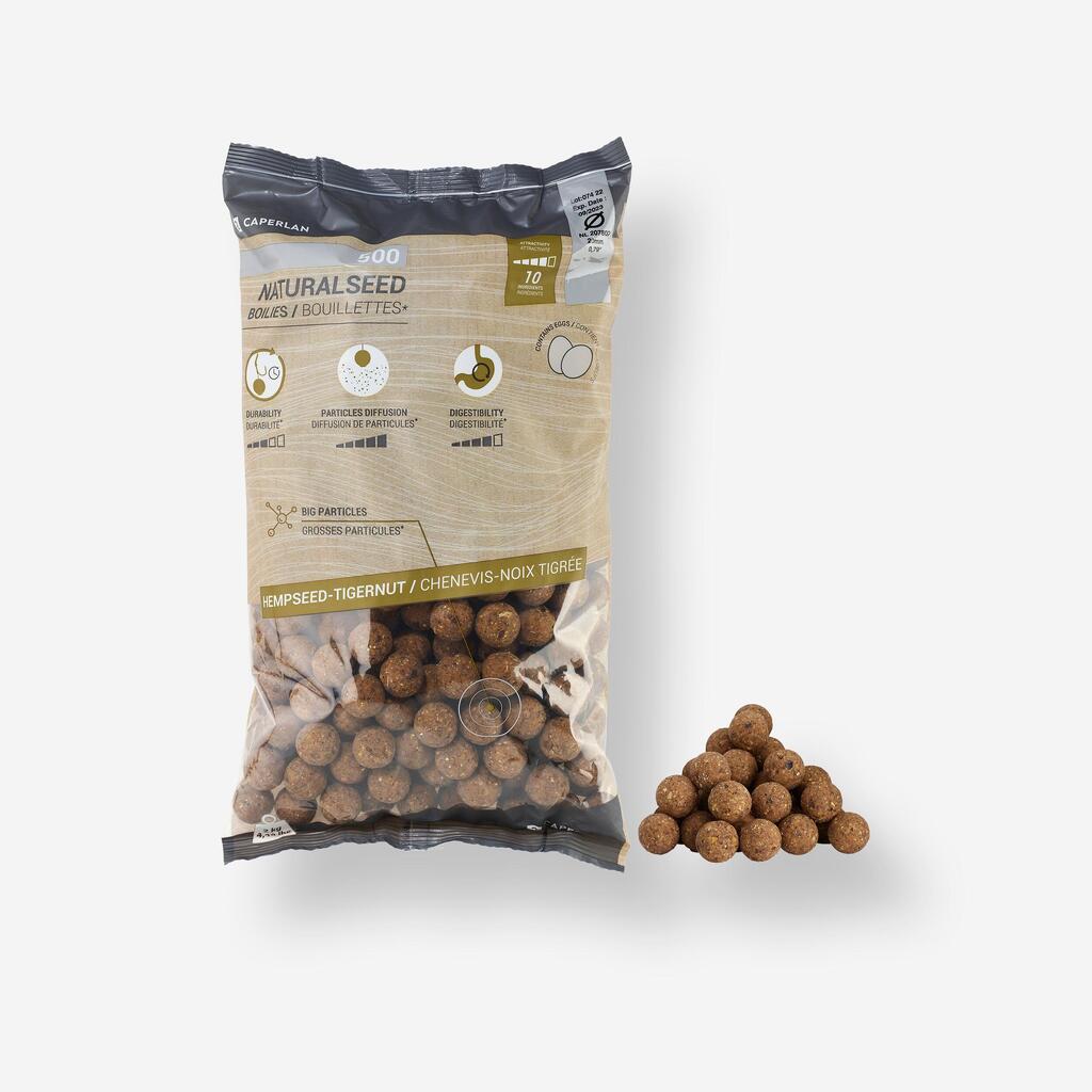 Boilies na lov kapra NaturalSeed 20 mm 2 kg Konopné semeno - Tigrí orech
