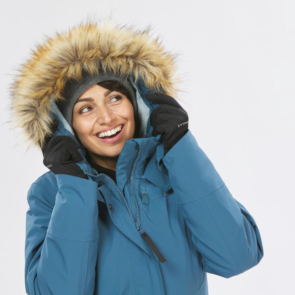 Winterjacke Parka Damen bis -20 °C wasserdicht Winterwandern - SH900 grün