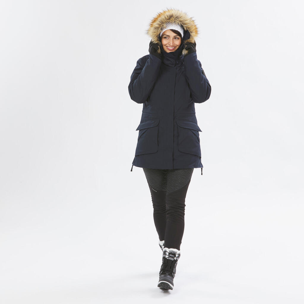 Winterjacke Parka Damen bis -20 °C wasserdicht Winterwandern - SH900 grün