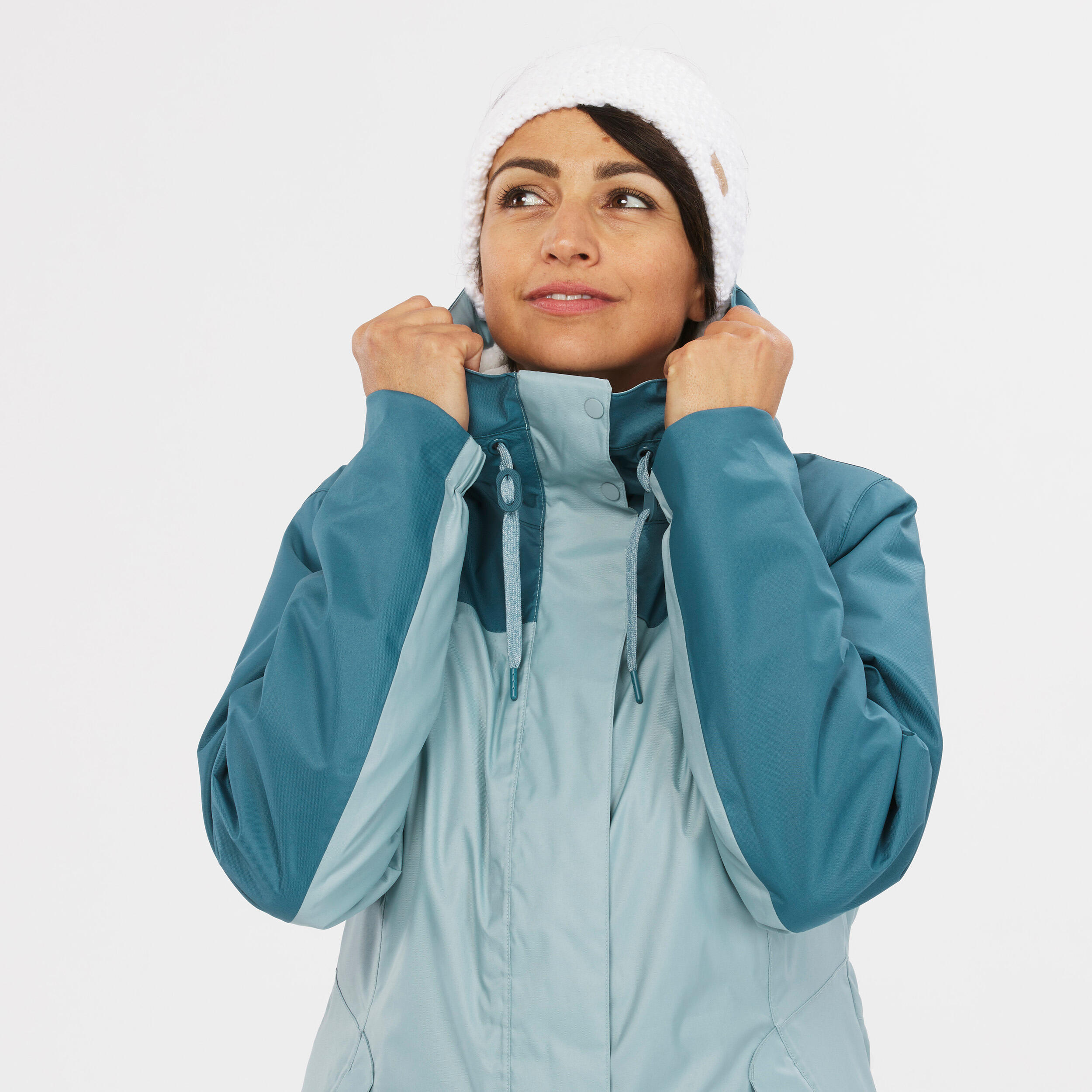 Women’s hiking waterproof winter jacket - SH500 -10°C 15/15