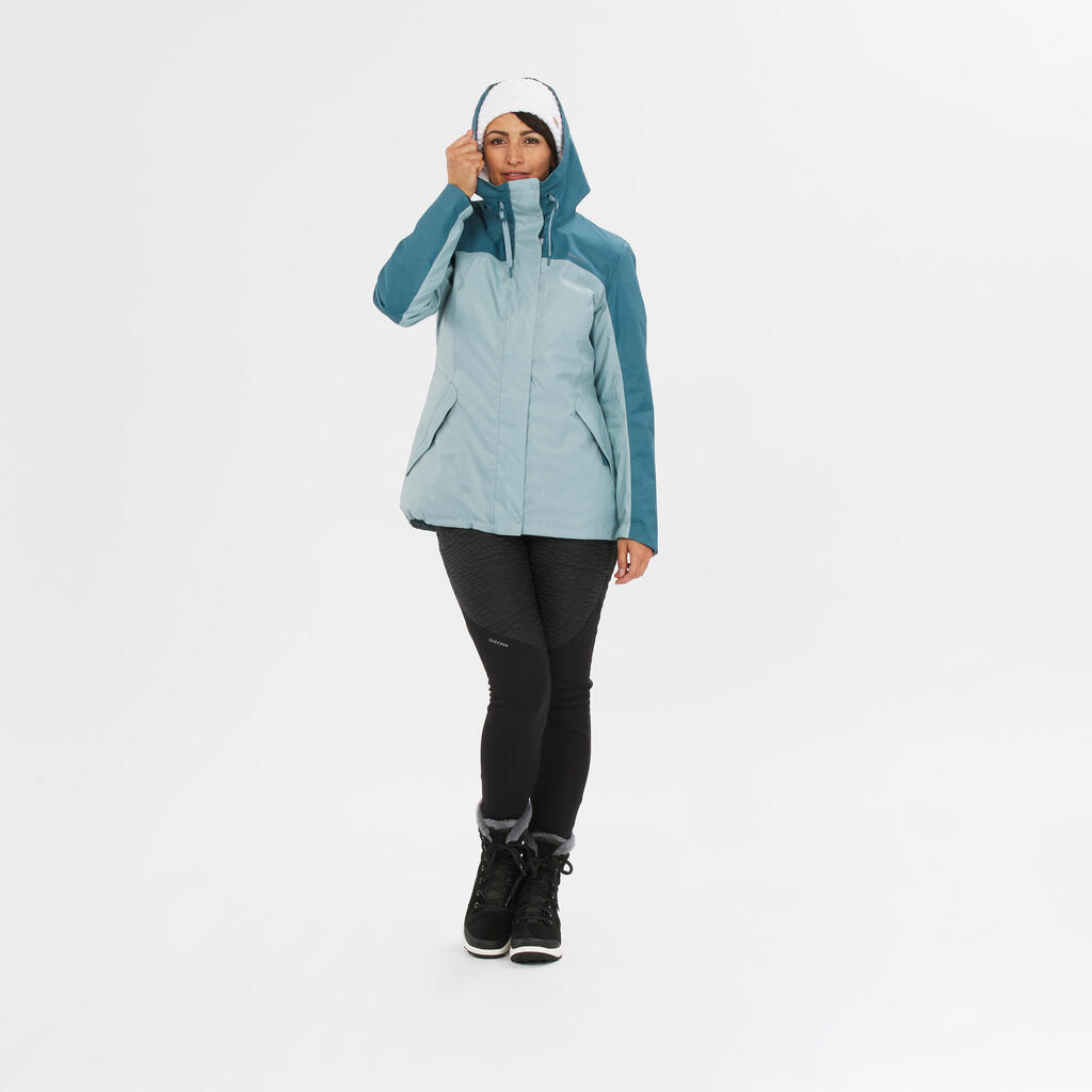 Dámska nepremokavá zimná bunda na turistiku SH500 do -10 °C