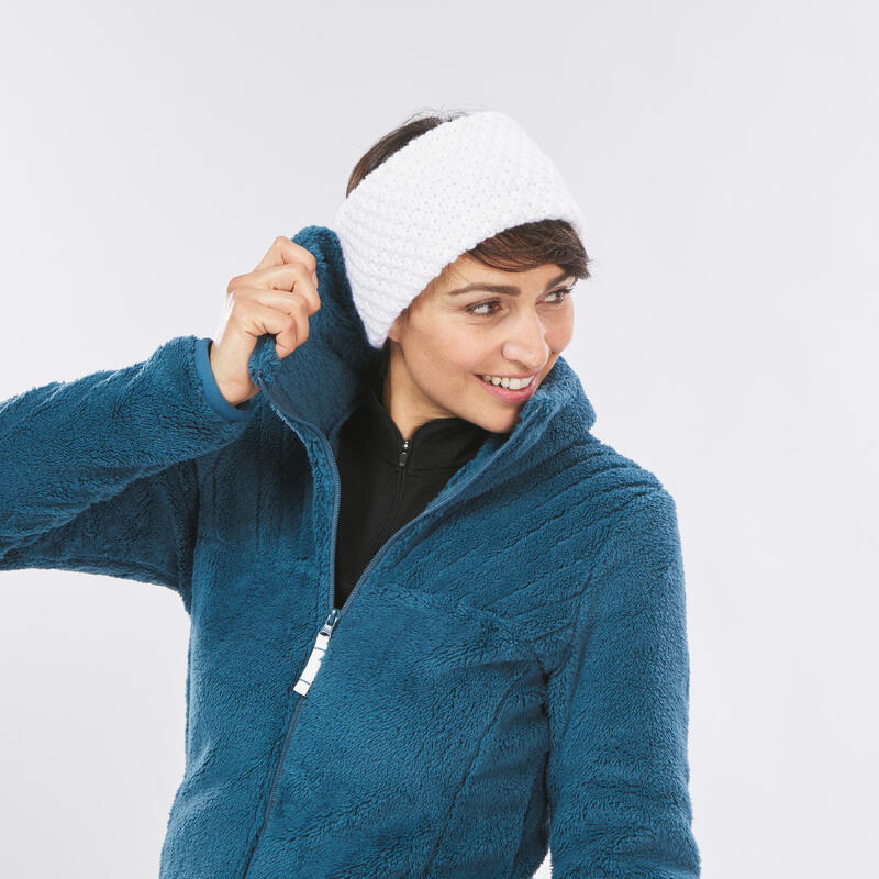Fleecejacke Damen warm Winterwandern - SH500 blaugrün