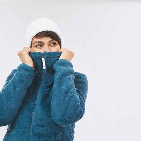 Moteriškas flisinis žygių džemperis „SH500“, rausvai pilkas