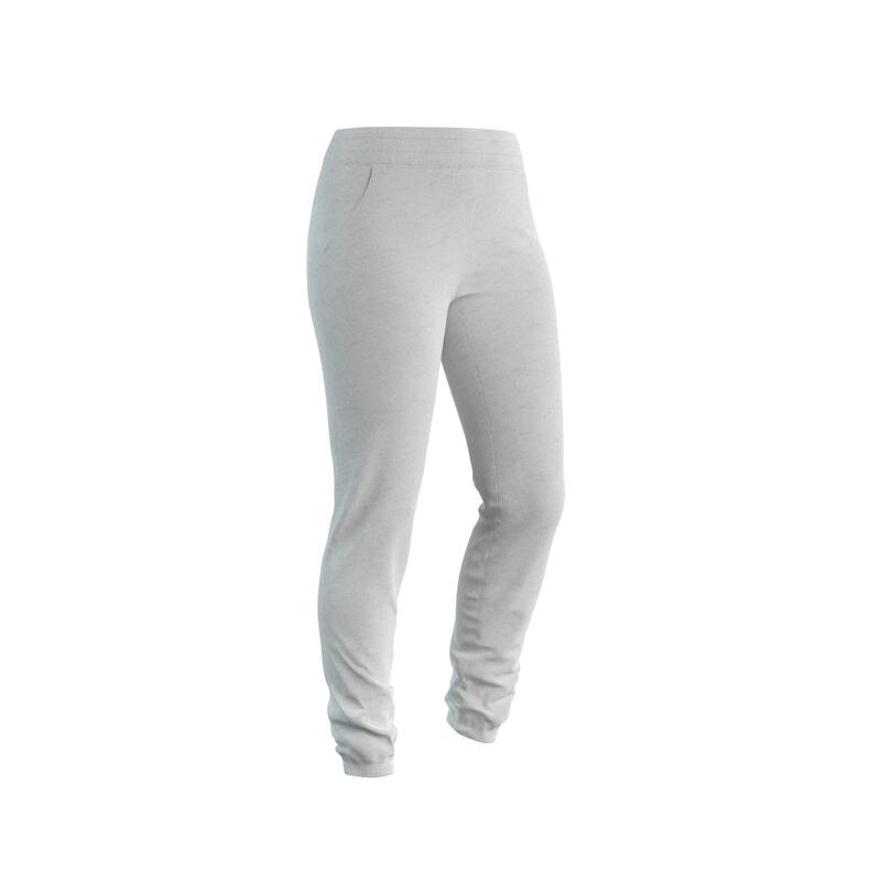 Joggingbroek voor fitness dames slim fit 500 lichtgrijs