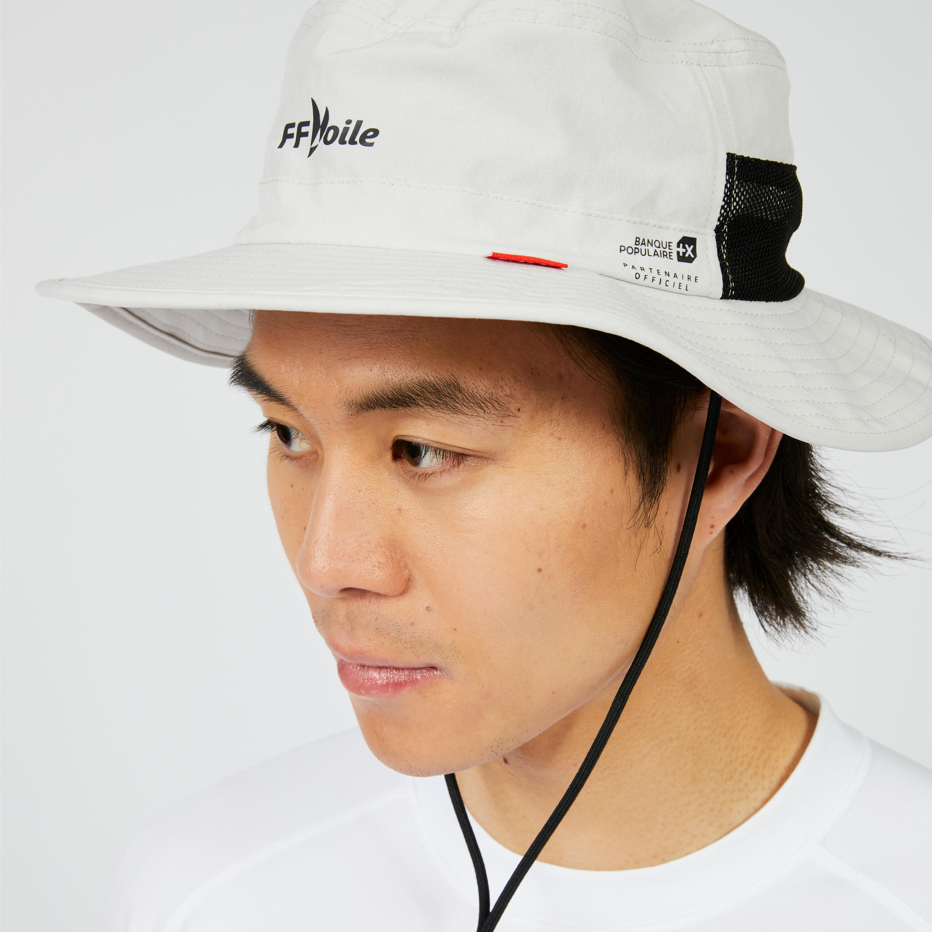 Chapeau bateau Sailing 500 adulte voile Gris clair FFV 2/3