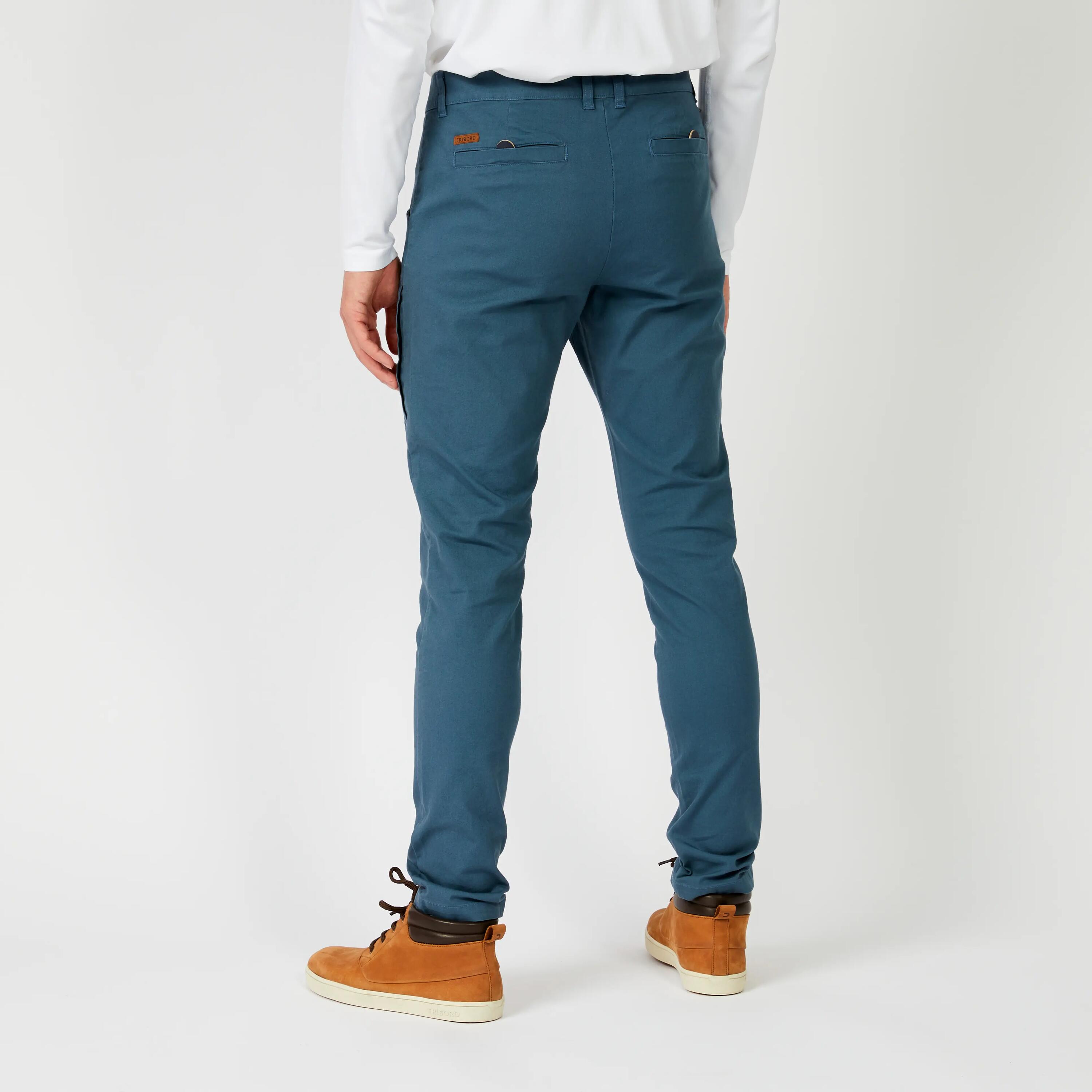 Men’s Cotton Sailing Trousers 100 Grey 5/8