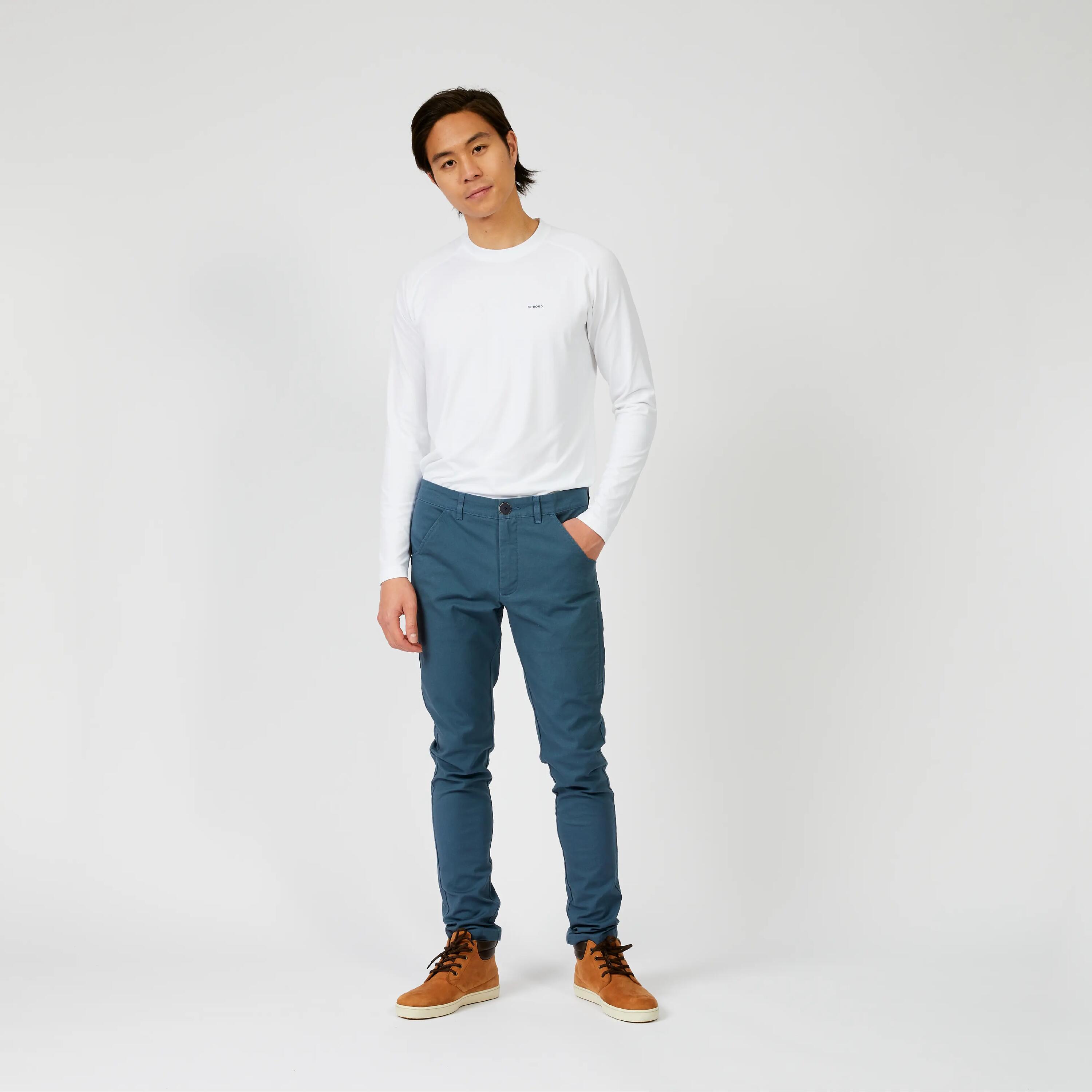 Men’s Cotton Sailing Trousers 100 Grey 2/8