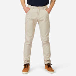 Men's Cotton Sailing Trousers 100 Beige