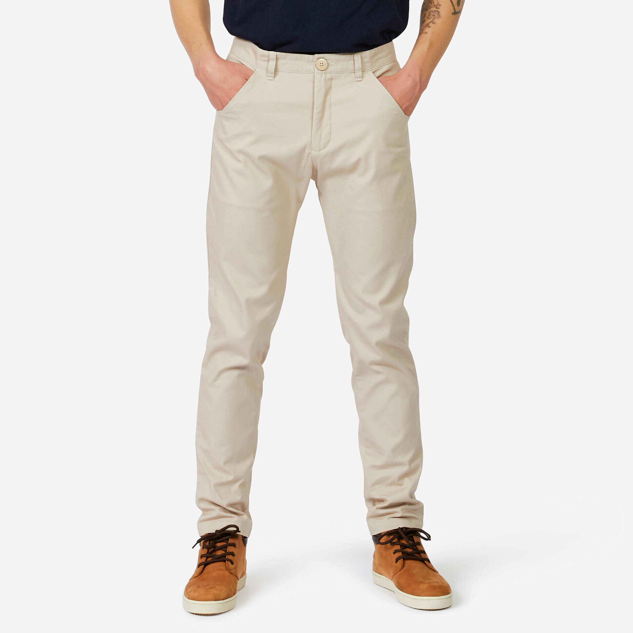 TRIBORD Men's Cotton Sailing Trousers 100 Beige