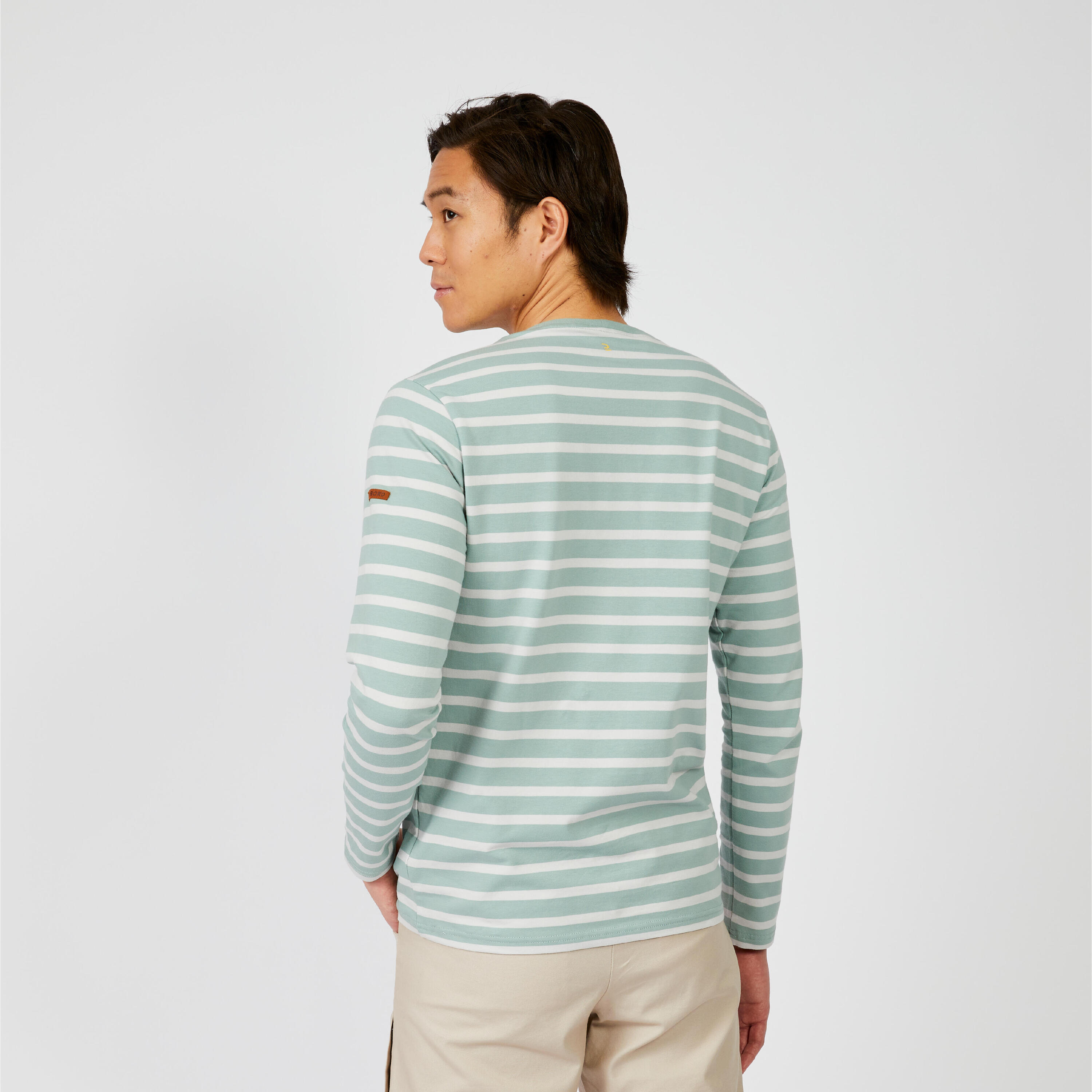 Men's Long-sleeved Sailor T-Shirt Sailing 100 - Light Green 5/9