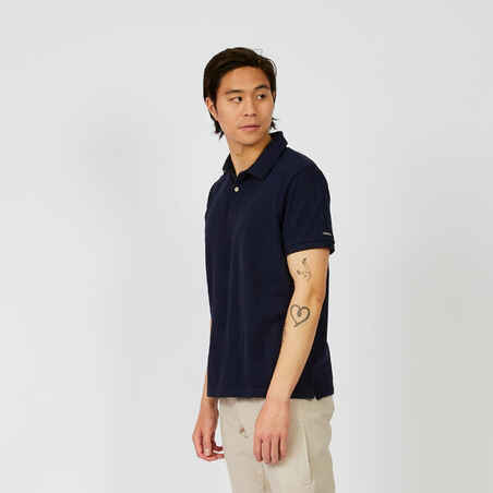 Short-sleeved Men’s Sailor Polo Shirt Sailing 100 - Navy Blue