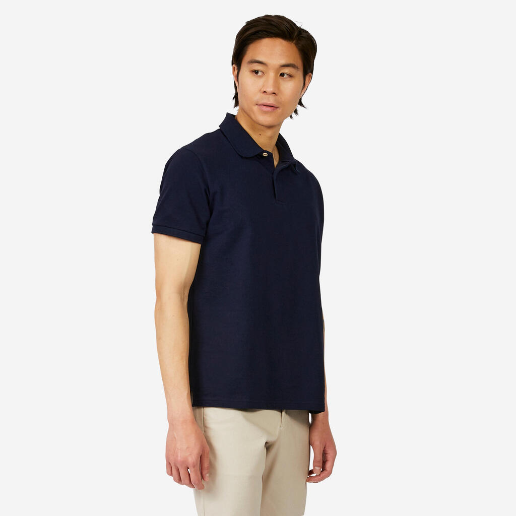 Polo marin homme manche courte Sailing 100 Blanc manche grise