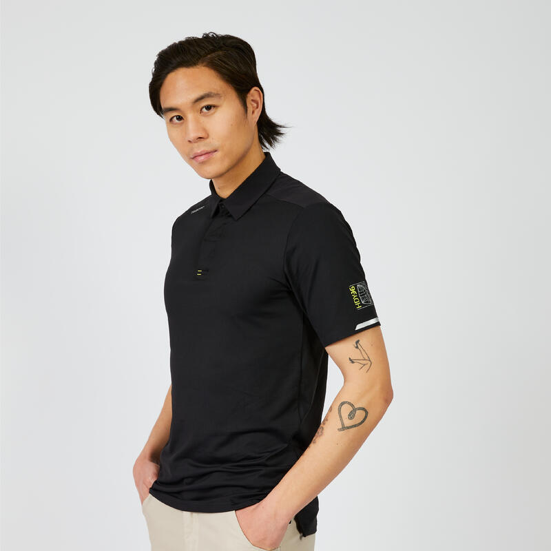 Polo vela manga corta Hombre Tribord Sailing 500 negro