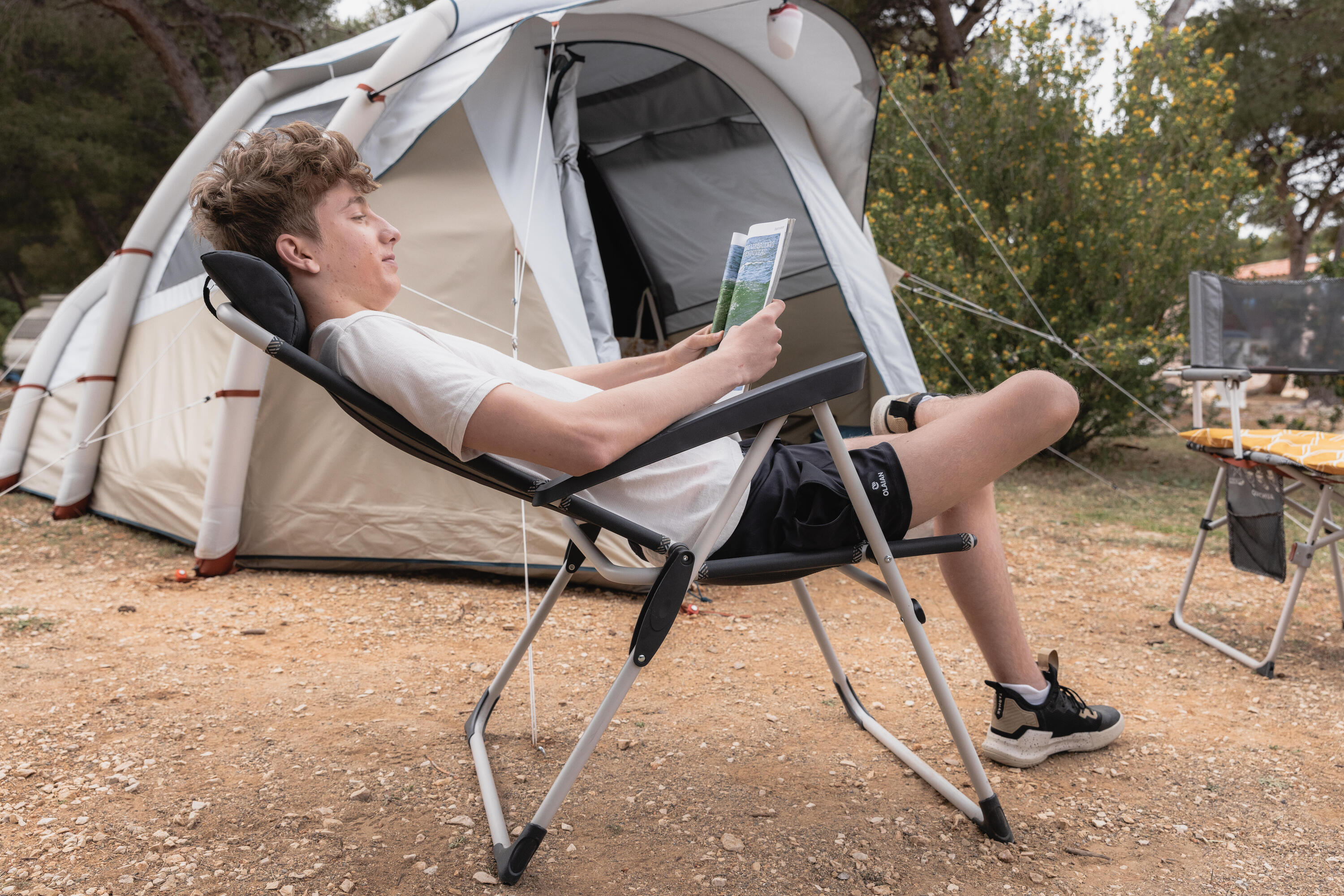 Inflatable 4-person camping tent, Air Seconds 4.1 Fresh & Black - Beige 11/13