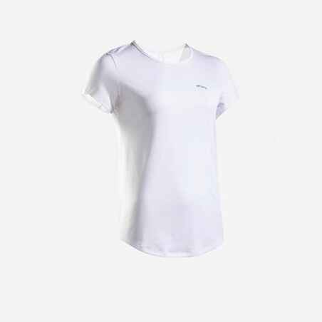 Women's Tennis Quick-Dry Crew Neck T-Shirt Essential 100 Club - White