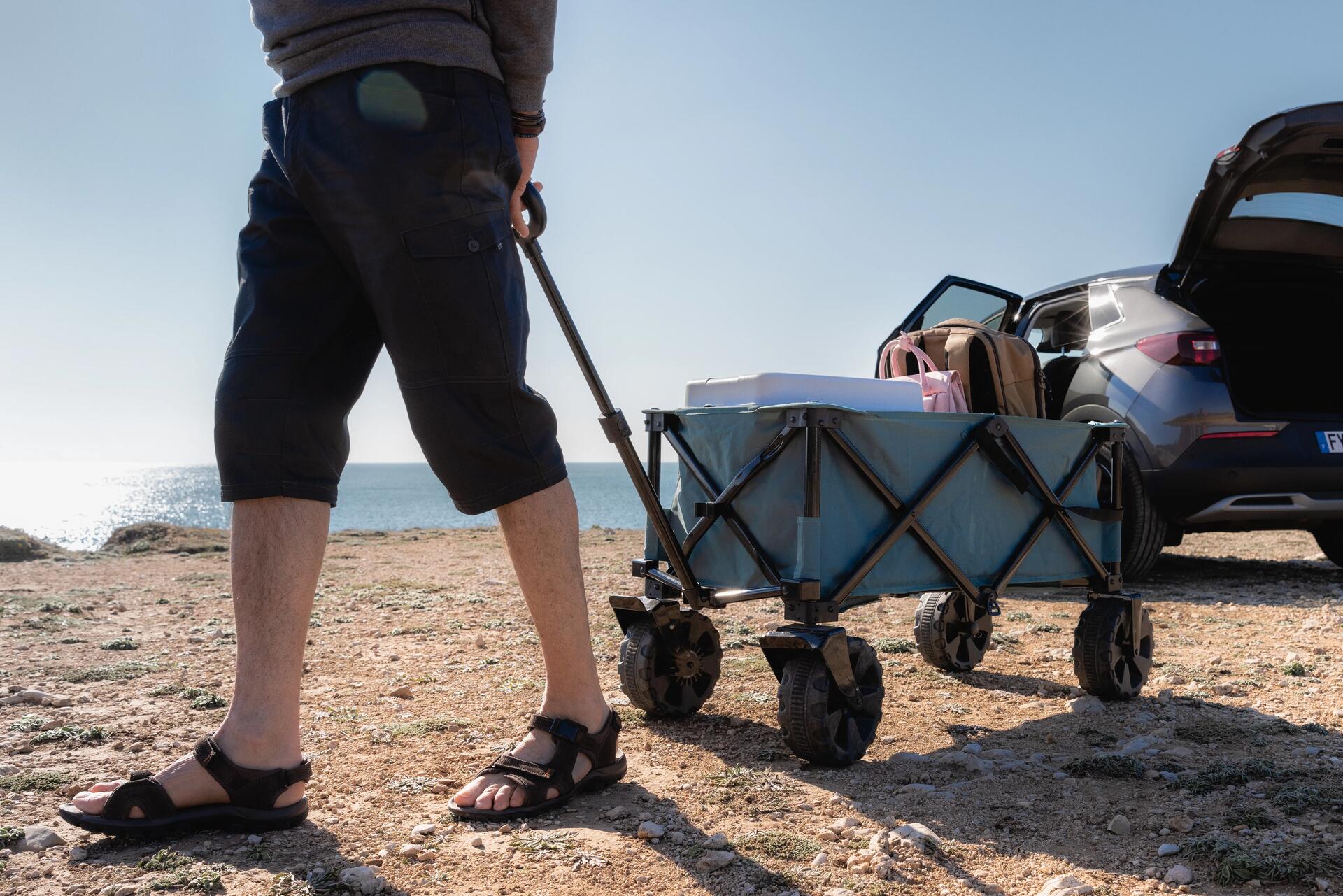 Wózek do transportu sprzętu kempingowego, kompaktowy, terenowy
