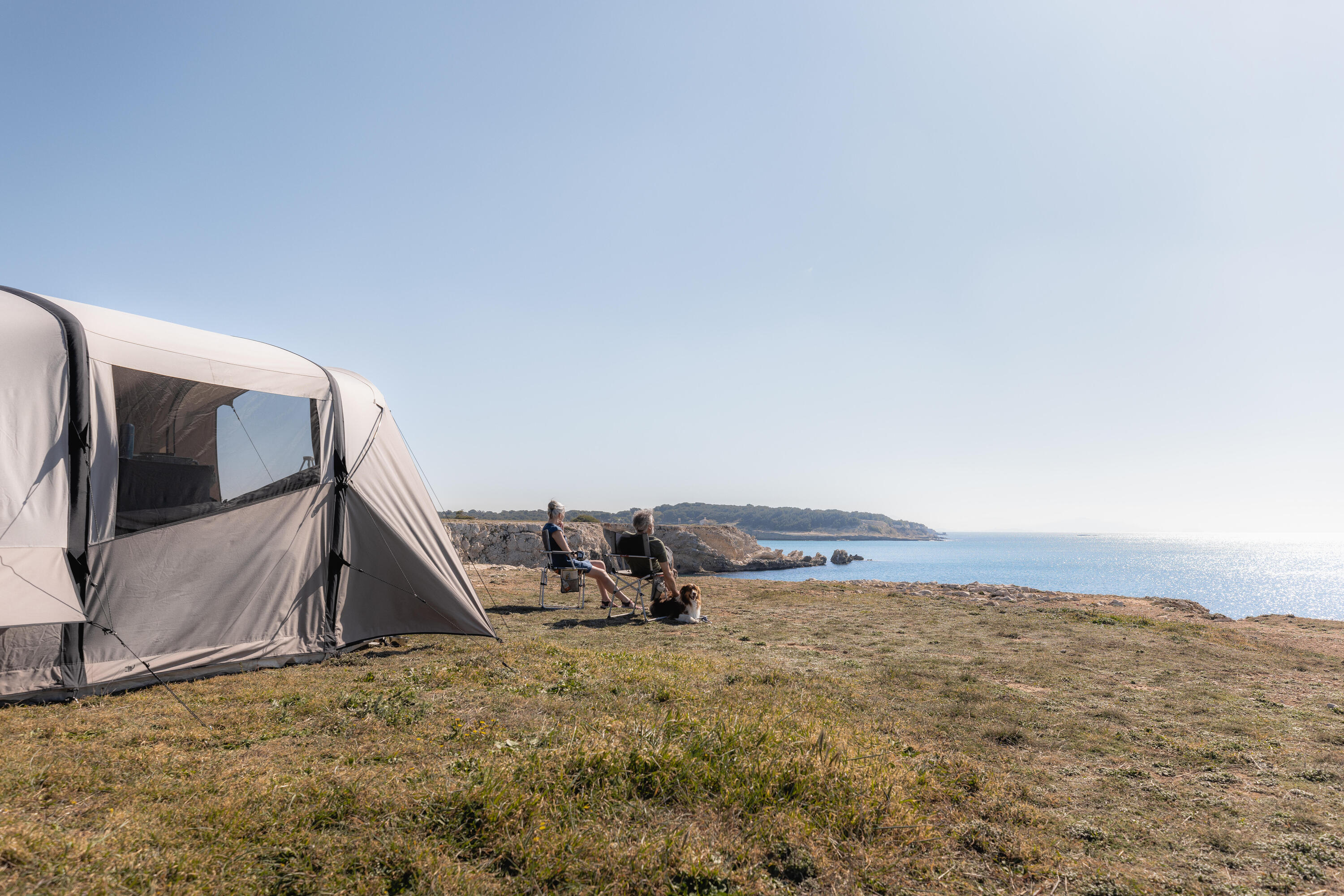 Tente de camping gonflable 4 places 2 chambres, Air Seconds 4.2 Polycoton 29/32