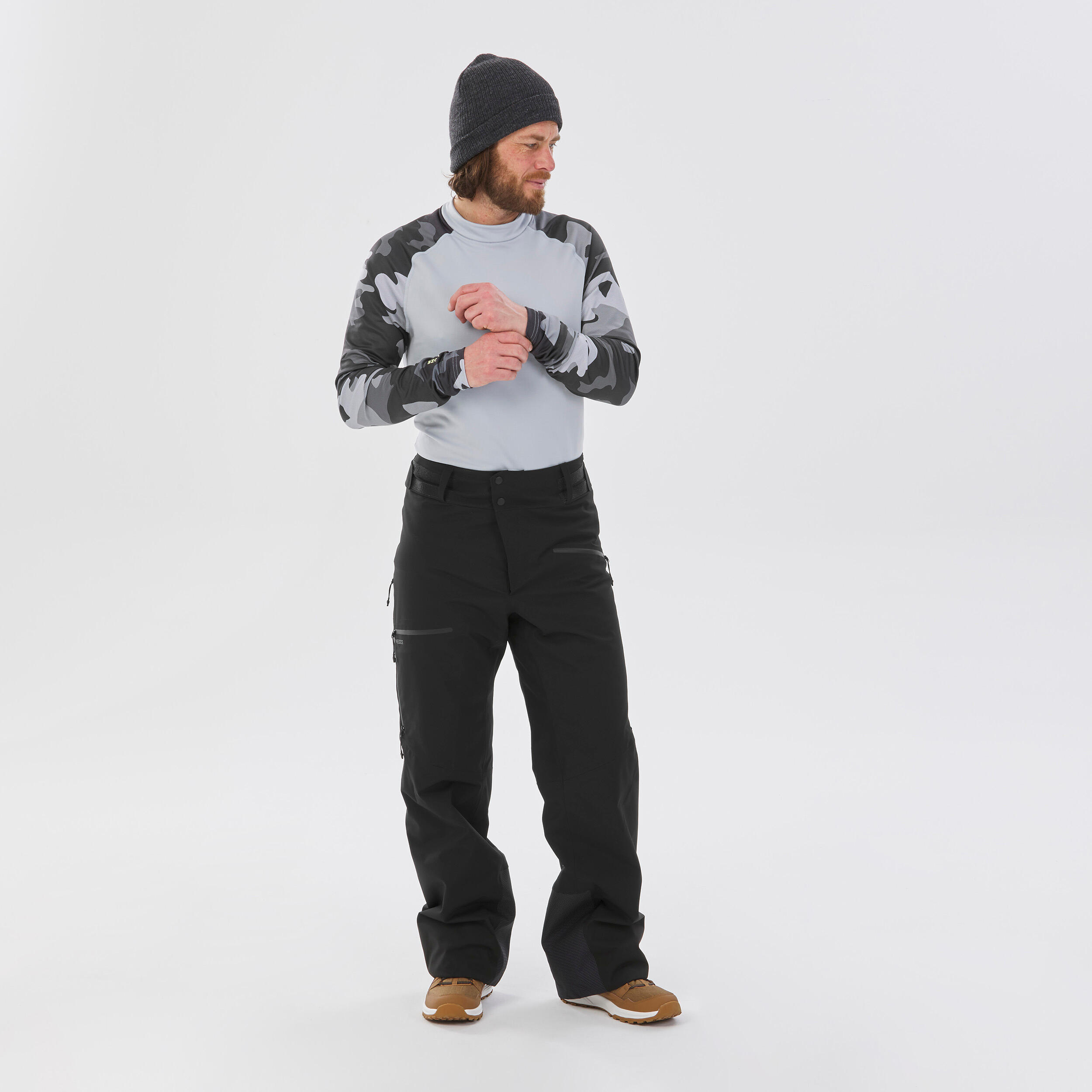 Ideale Indumento da Sci girovita Elasticizzato Due Tasche Pantaloni Uomo da Sci Mountain Warehouse Dusk Invernale Nero 4XL 