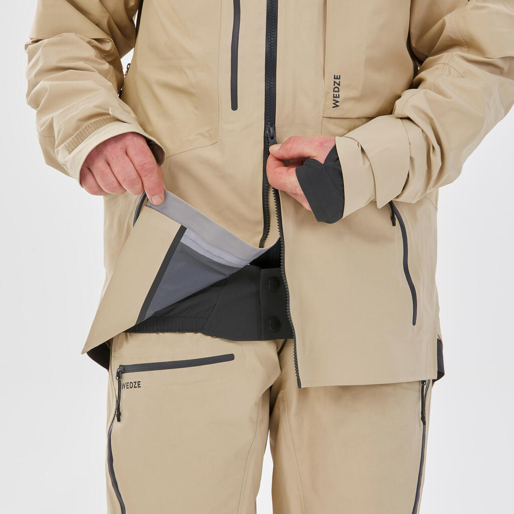 Men's waterproof and breathable ski jacket FR 900-Beige