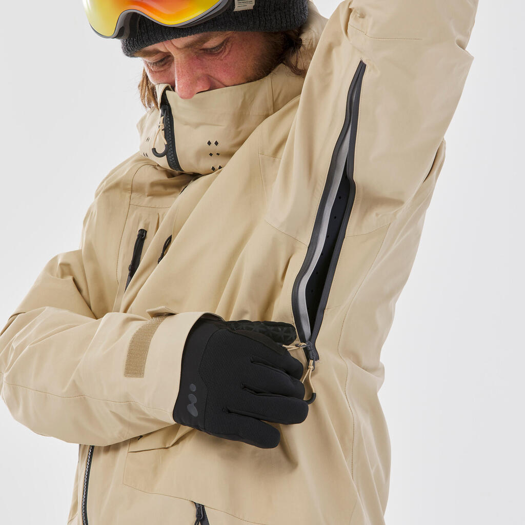 Men's waterproof and breathable ski jacket FR 900-Beige