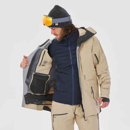 MEN'S SKI JACKET FR 900 - BEIGE