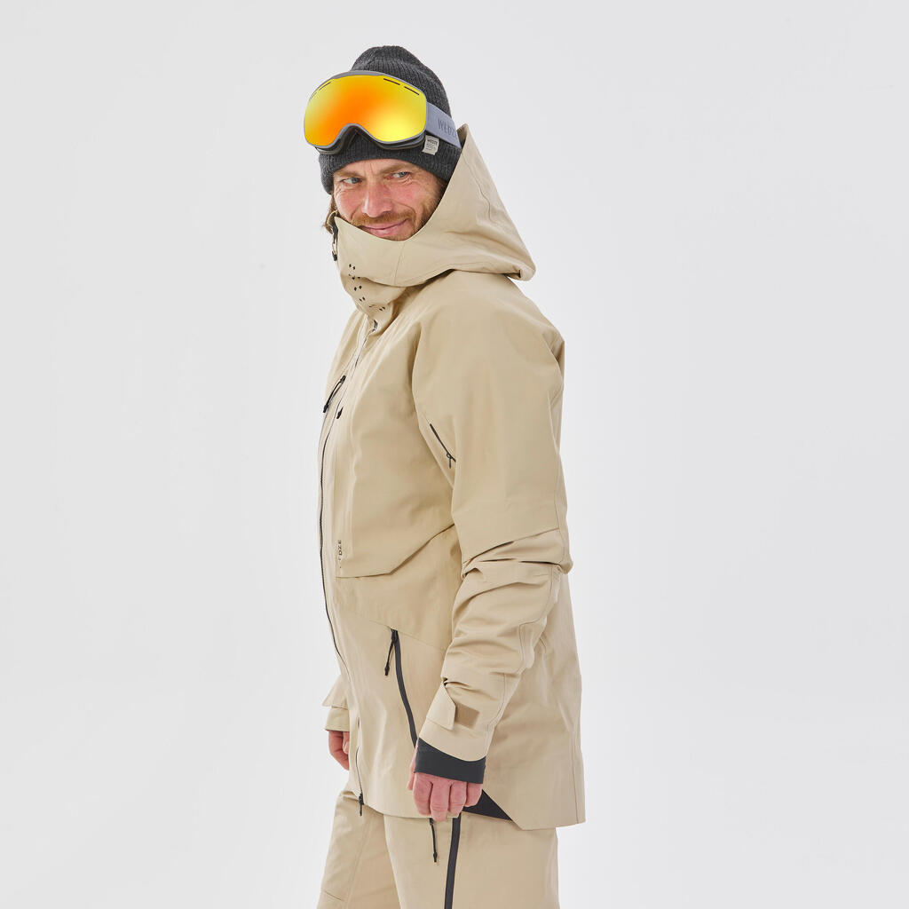 MEN’S FREERIDE SKI JACKET FR900 - BEIGE
